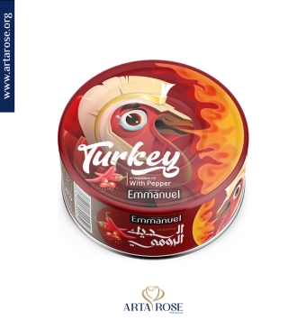 Canned turkey with pepper flavor